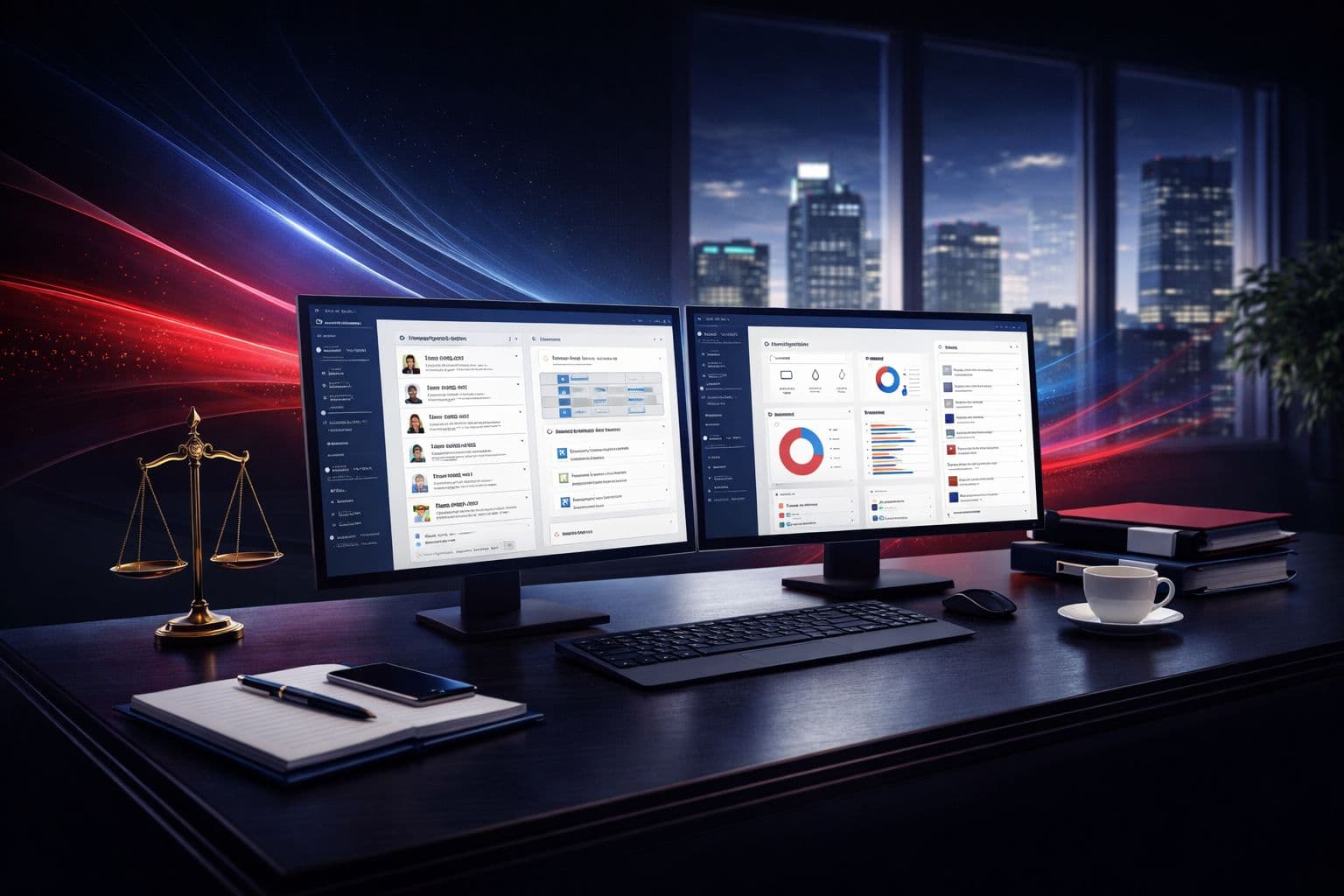 Operations support professionals at workstations